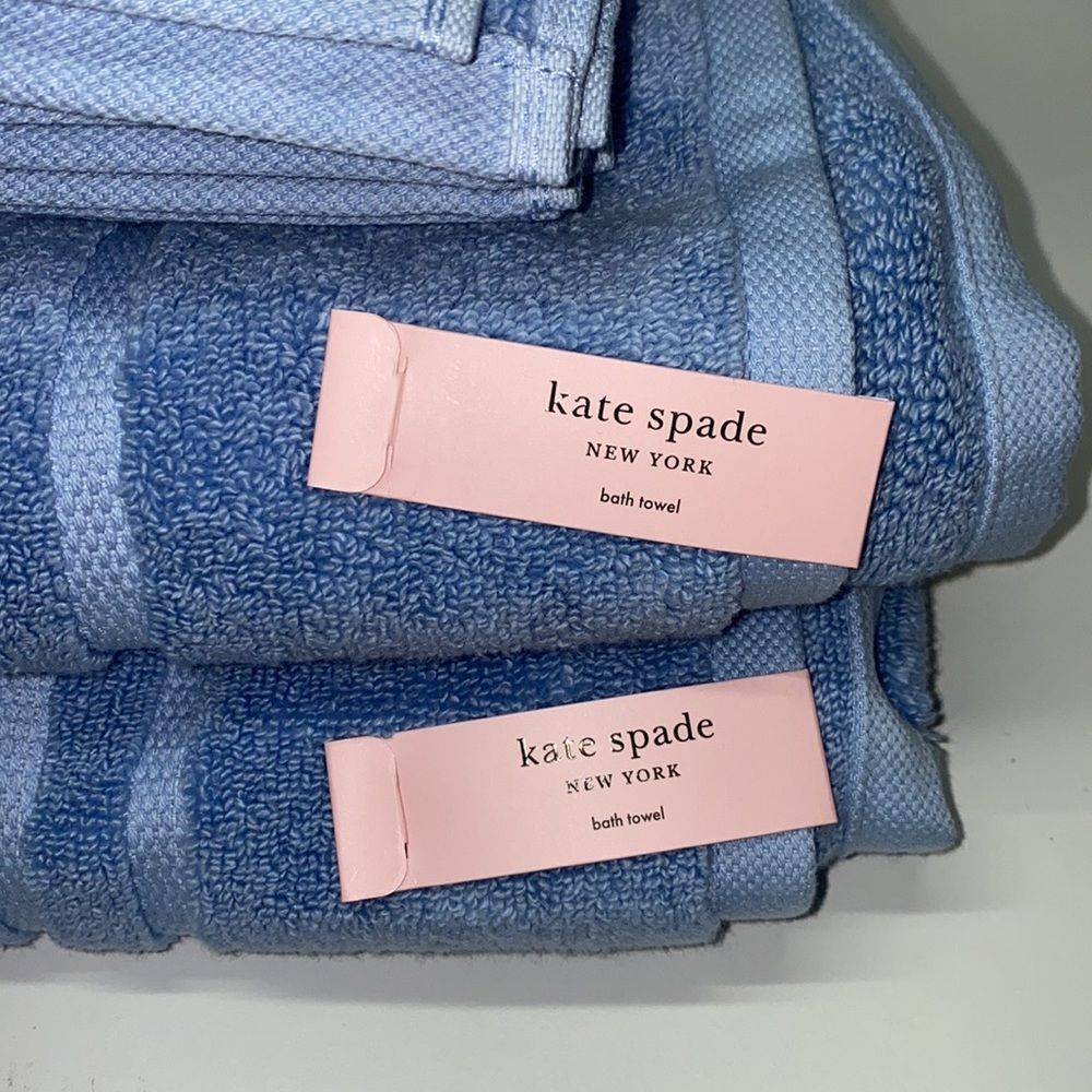 🔥kate spade ♠️🍀 100% Cotton Towel Set 8-Piece Bath Hand Washcloths New - Picture 3 of 4